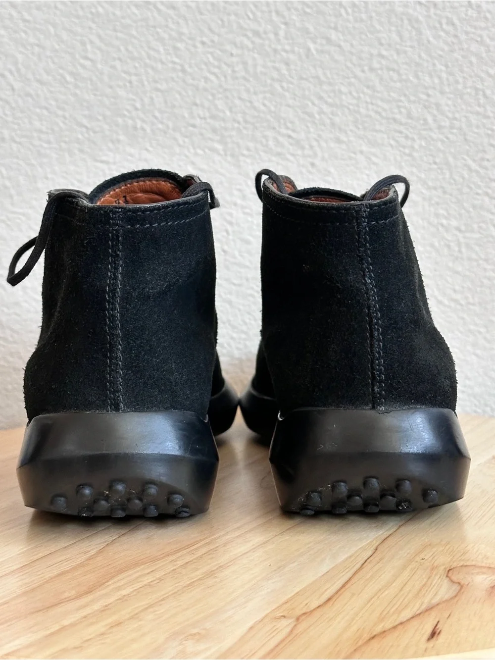 TOD’S Men's Black Leather Suede Lace Up Chukka Boots Size 7.5